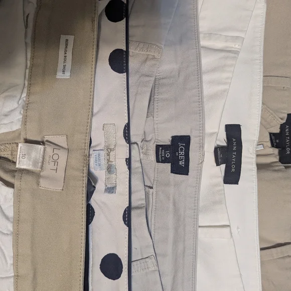 Lot Of 5 Pair Bermuda Shorts Size 10 Ann Taylor, Boden, J. Crew, Loft - Picture 2 of 6